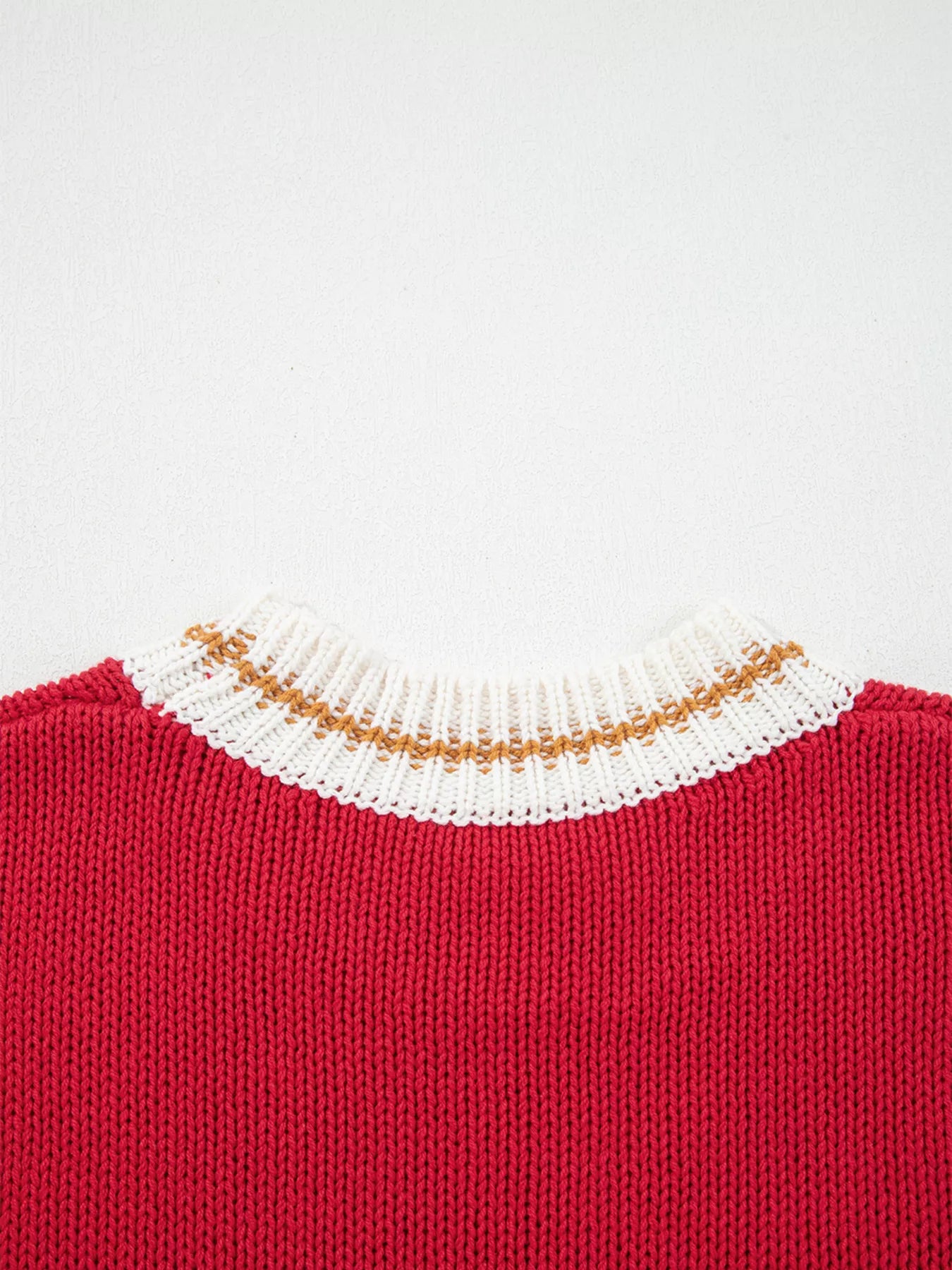 MERRY Contrast Edge Drop Shoulder Christmas Sweater