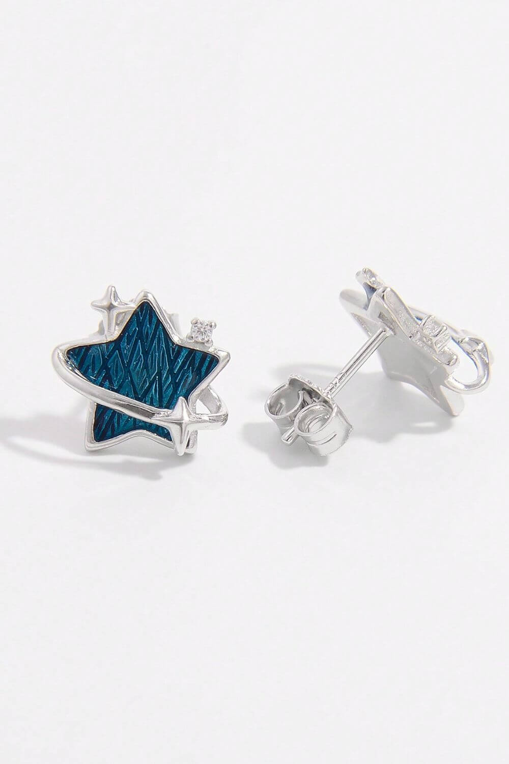 Elegant 925 Sterling Silver Star Earrings with Zircon Sparkle