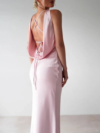 Satin Sleeveless Maxi Dress
