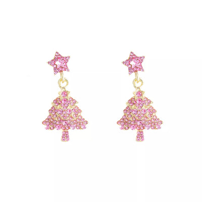 Christmas Tree Star Dangle Earrings