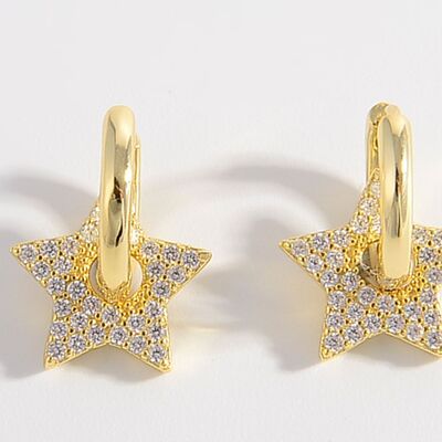 Elegant Sterling Silver Zircon Star Earrings for Trendsetters