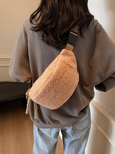 Stylish Sherpa Crossbody Bag with Adjustable Strap