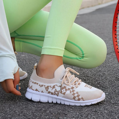 Breathable Mesh Lace Up Sneakers