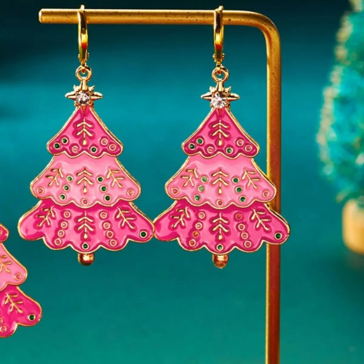Christmas Tree Dangle Earrings