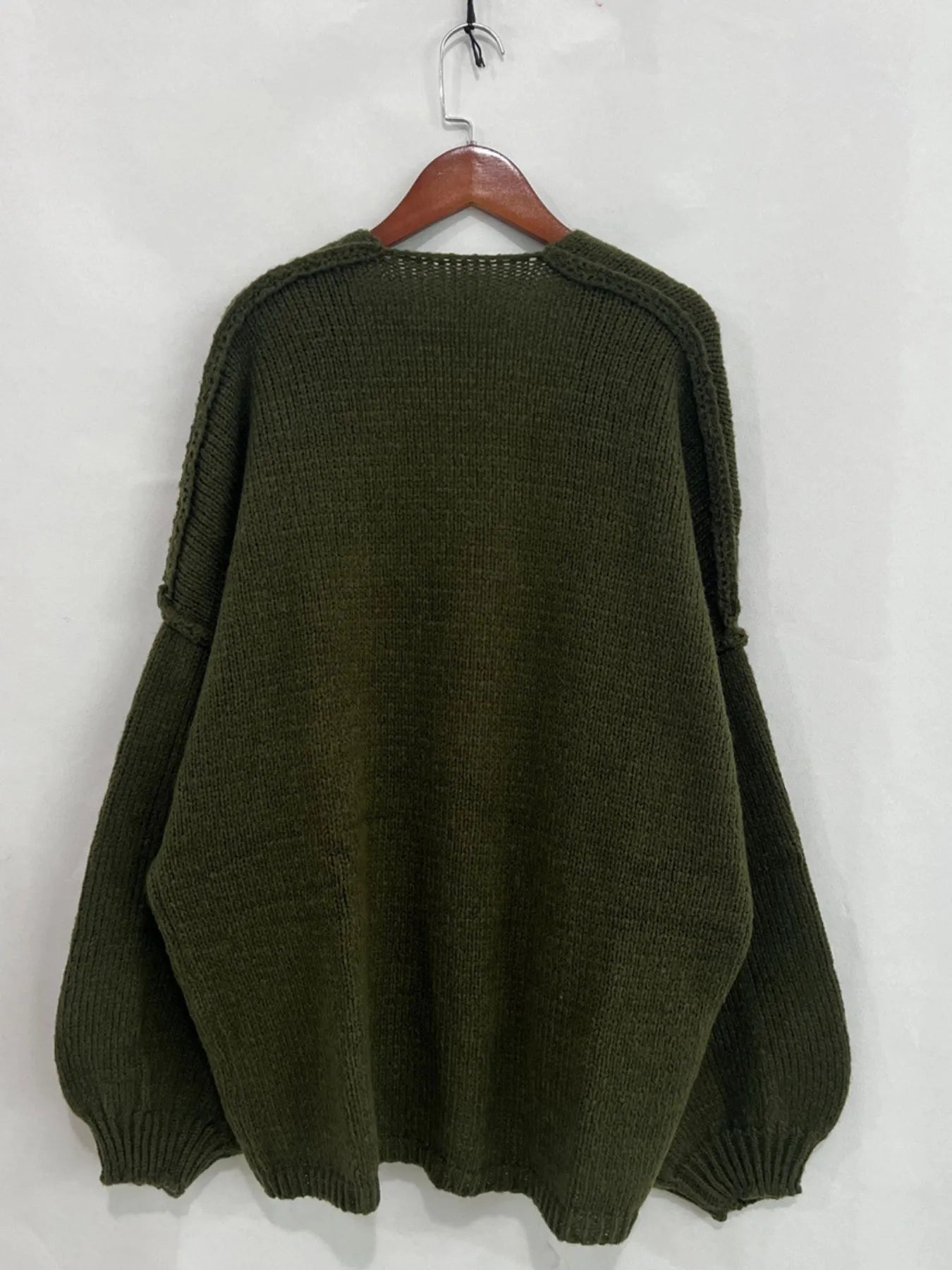 Open Front Dropped Shoulder Cardigan