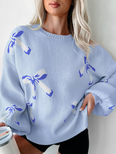 Chic Women's Bow Neck Sweater - Cozy Fashion for Everyday Wear