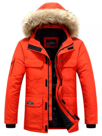 Men's Plus Size Fur Hooded Warm Winter Parka Coat