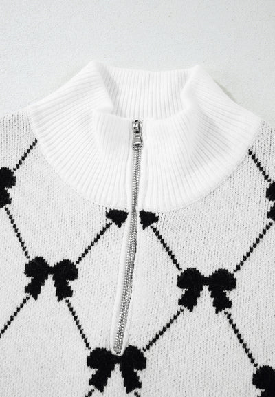 Trendy Bow Half Zip Sweater Vest - Chic, Soft, Versatile