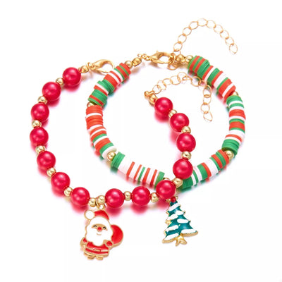 Christmas Beaded Charm Bracelet