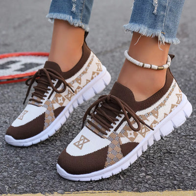 Breathable Mesh Lace Up Sneakers