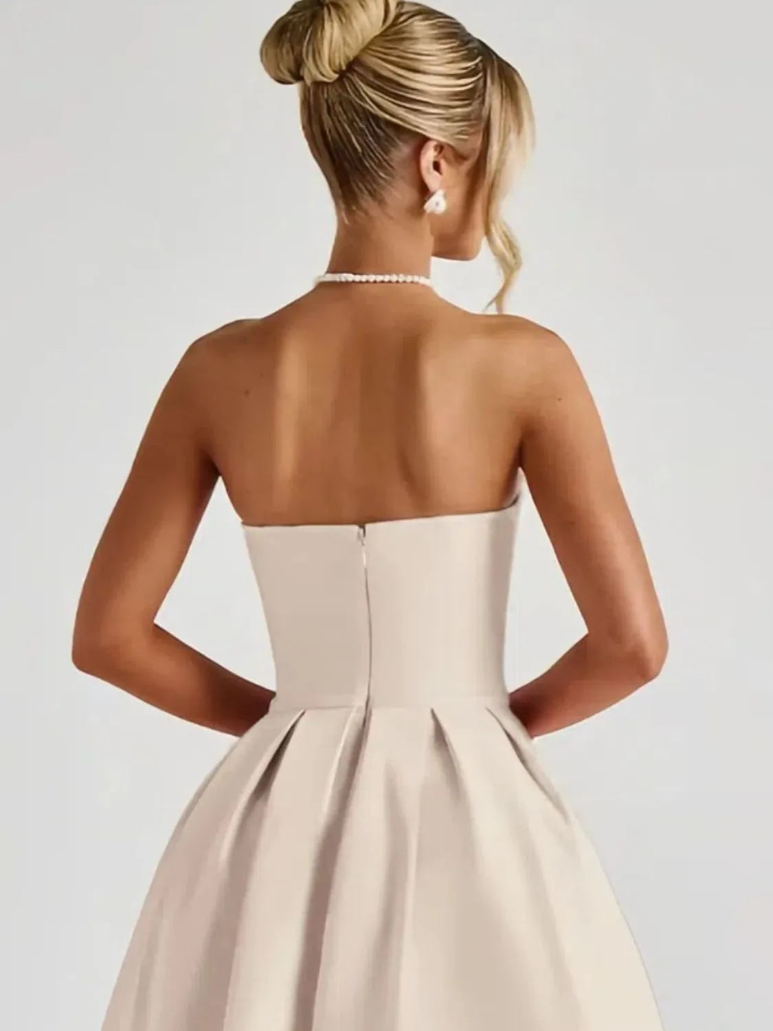 Solid Color Tube Midi Dress