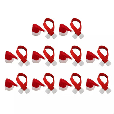 2 Piece Christmas Wine Bottle Santa Hat & Scarf Decorative Covers