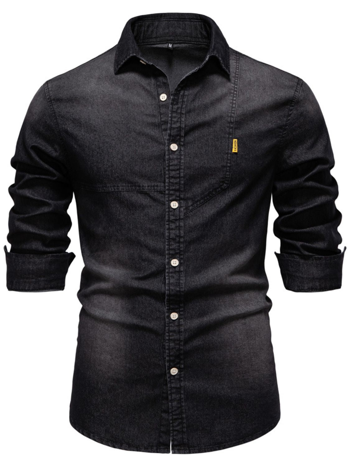 Men's Button Down Collared Neck Denim Shirt for Style