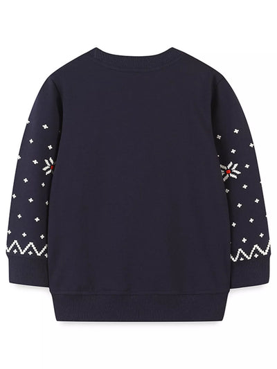 Children's Christmas Reindeer & Santa Round Neck Sweatshirt