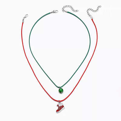 2 Piece Christmas Themed Pendant Necklace