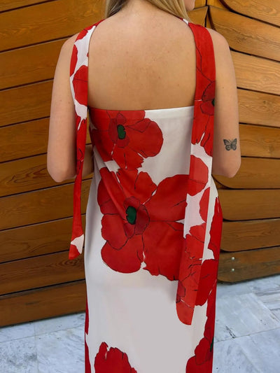 Printed Tube Maxi Dress