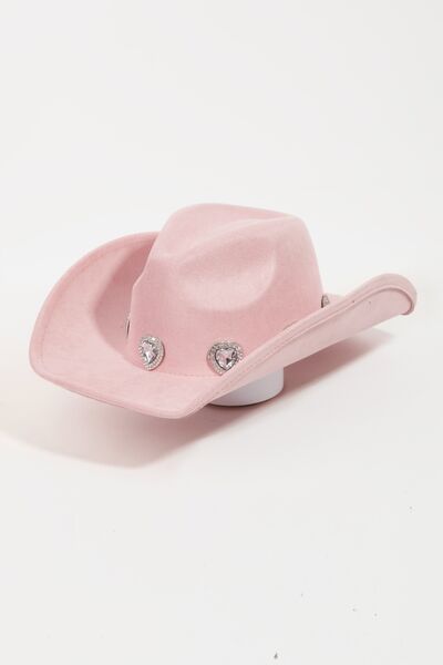 Fame Rhinestone Pave Heart Cowboy Hat For Glamorous Style