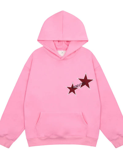 Men's Contrast Star Long Sleeve Hoodie