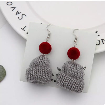 Christmas Knitted Beanie Earrings