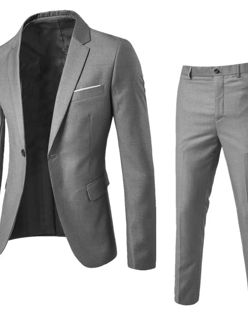 Men's Full Size Slim Fit One Button Top and Pants Two-Piece Blazer Set Plus Size