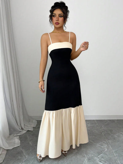Color Block Maxi Cami Dress