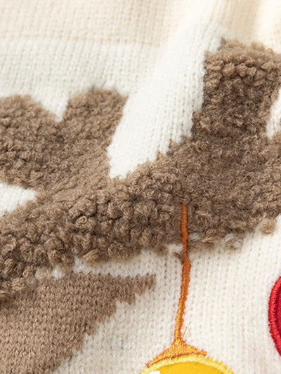 Plus Size Christmas Reindeer Long Sleeve Sweater