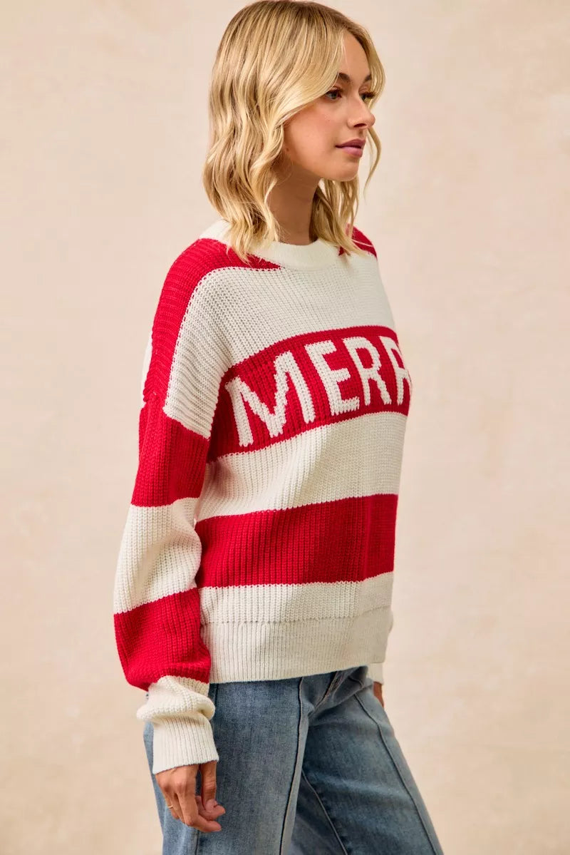 BiBi Christmas Merry Lettering Sweater