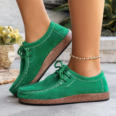 Round Toe Lace Up Slip-Ons