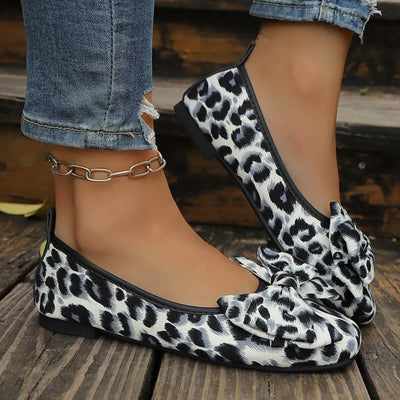 Leopard Bow Slip-Ons
