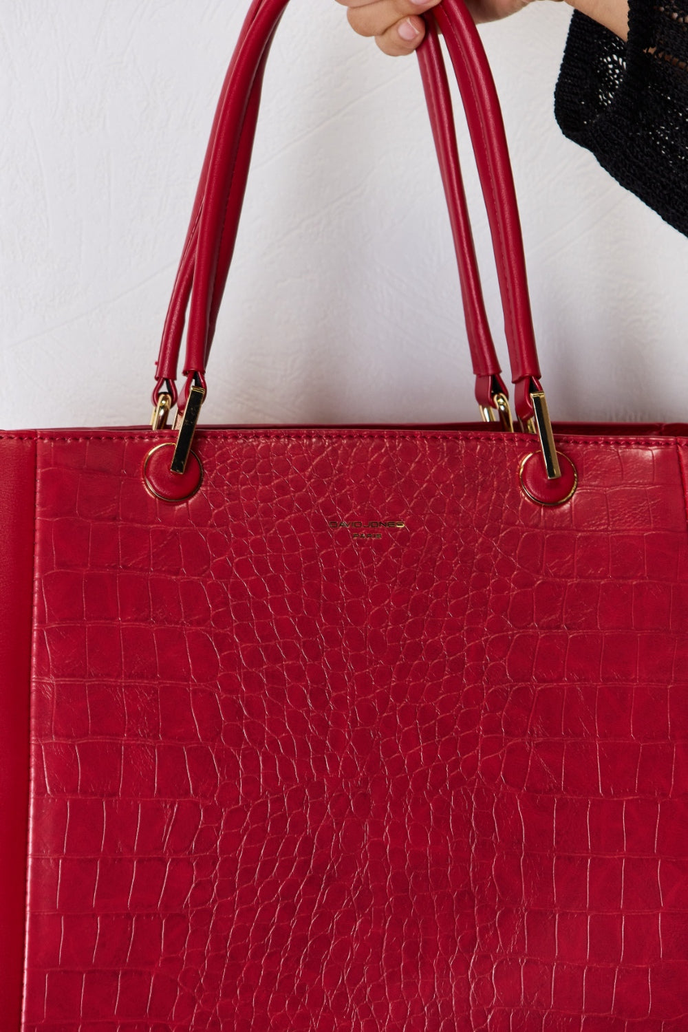 David Jones Texture PU Leather Handbag for Stylish Elegance