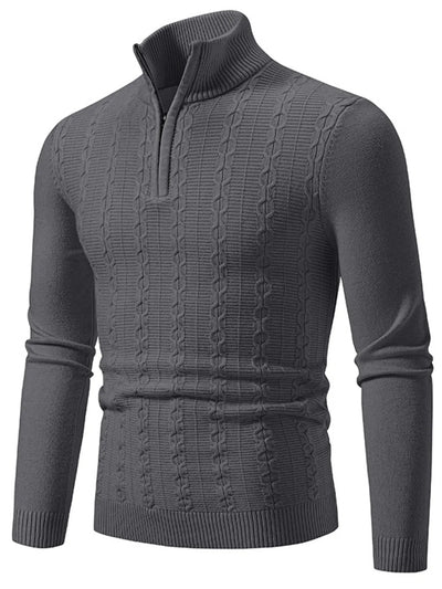 Men's Plus Size Texture Turtleneck Long Sleeve Sweater