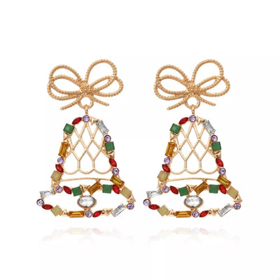 18K Gold-Plated Christmas Bell Dangle Earrings