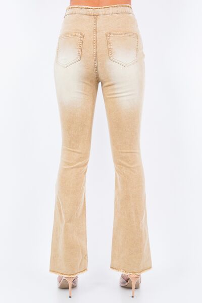 Trendy V-Cut Ruched Flare Pants - Fashion-Forward & Versatile