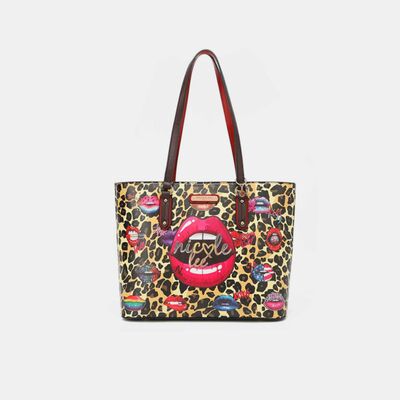 Nicole Lee USA 3-Piece Wild Lips Print Handbag Set Stylish
