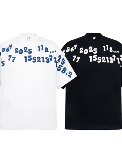 Men's Number Print Short Sleeve Oversized T-Shirt