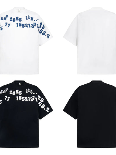Men's Number Print Short Sleeve Oversized T-Shirt