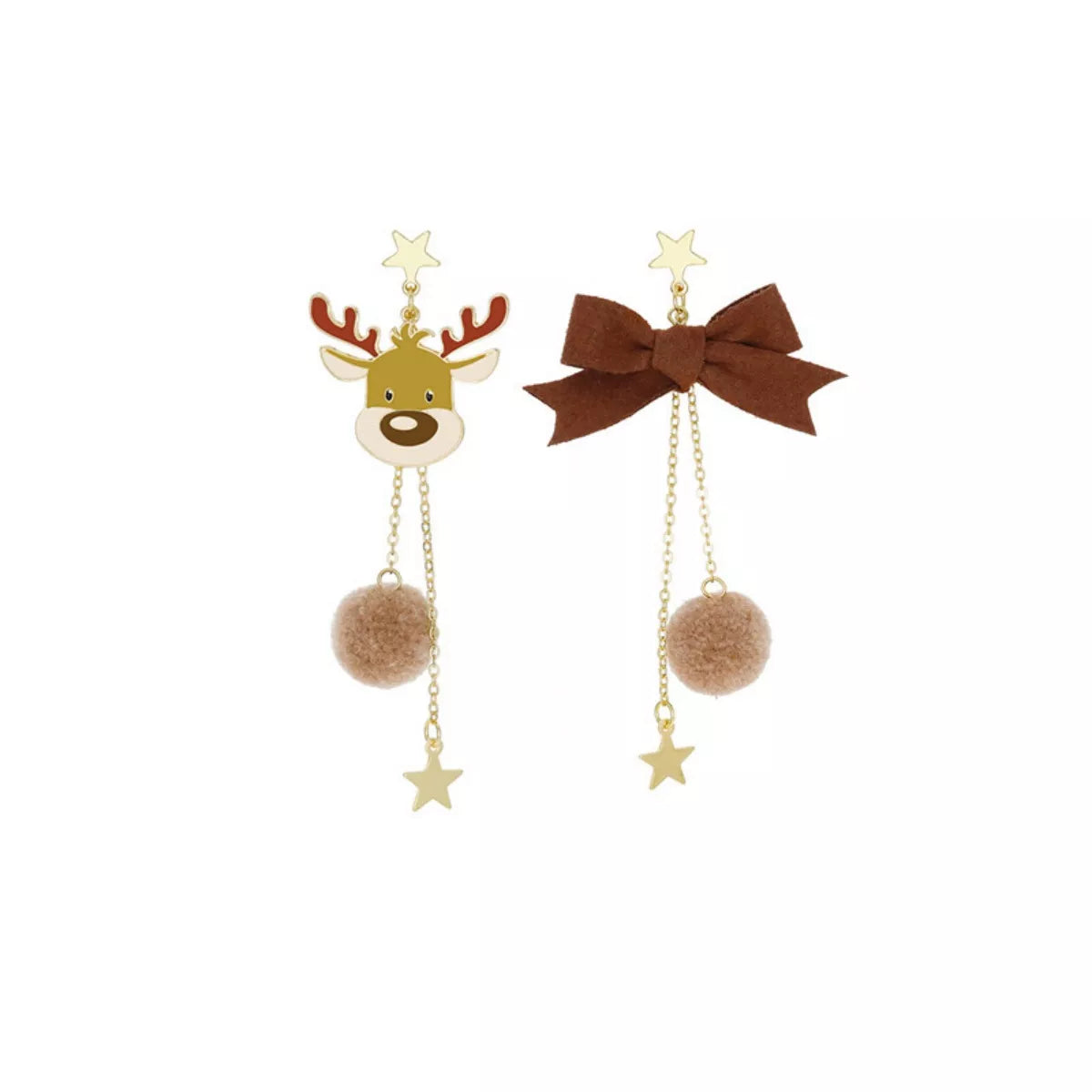 Reindeer Bowknot Drop Earrings