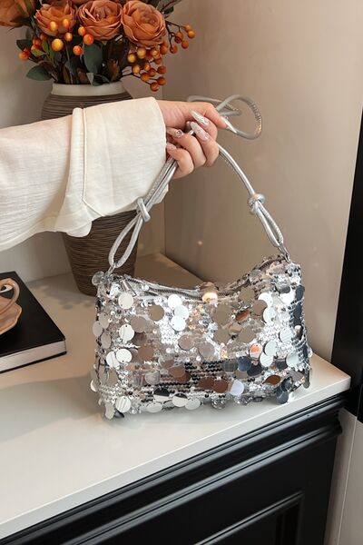 Sequin Knotted Straps Shoulder Bag for Sparkling Style