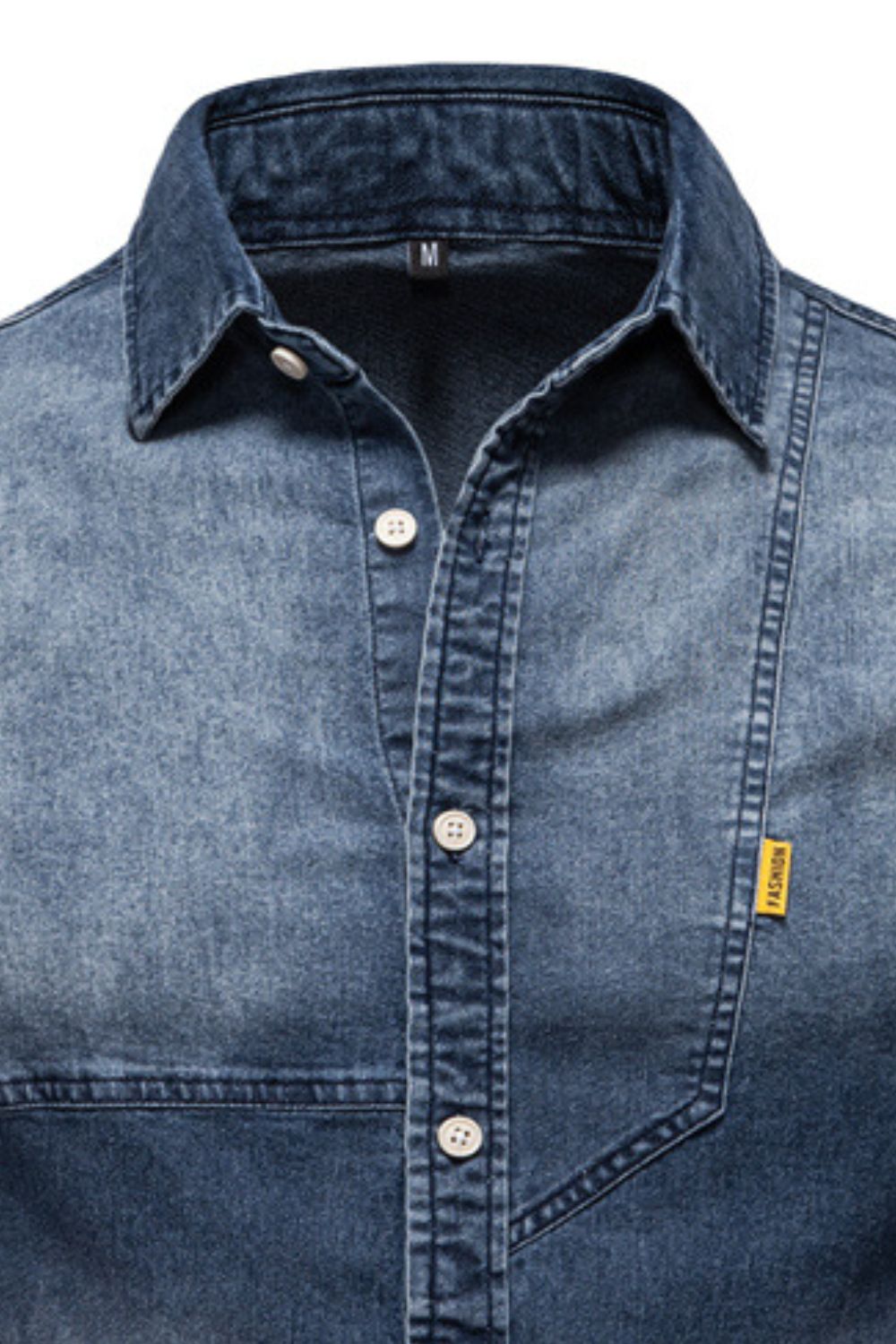 Men's Button Down Collared Neck Denim Shirt for Style