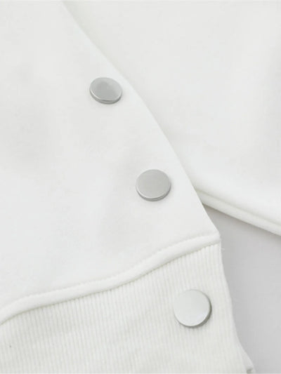 Men's Star Patch Oversized Hoodie with Snap Detail