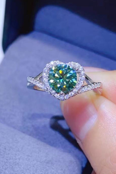 Adored 1 Carat Moissanite Heart Ring in 925 Sterling Silver