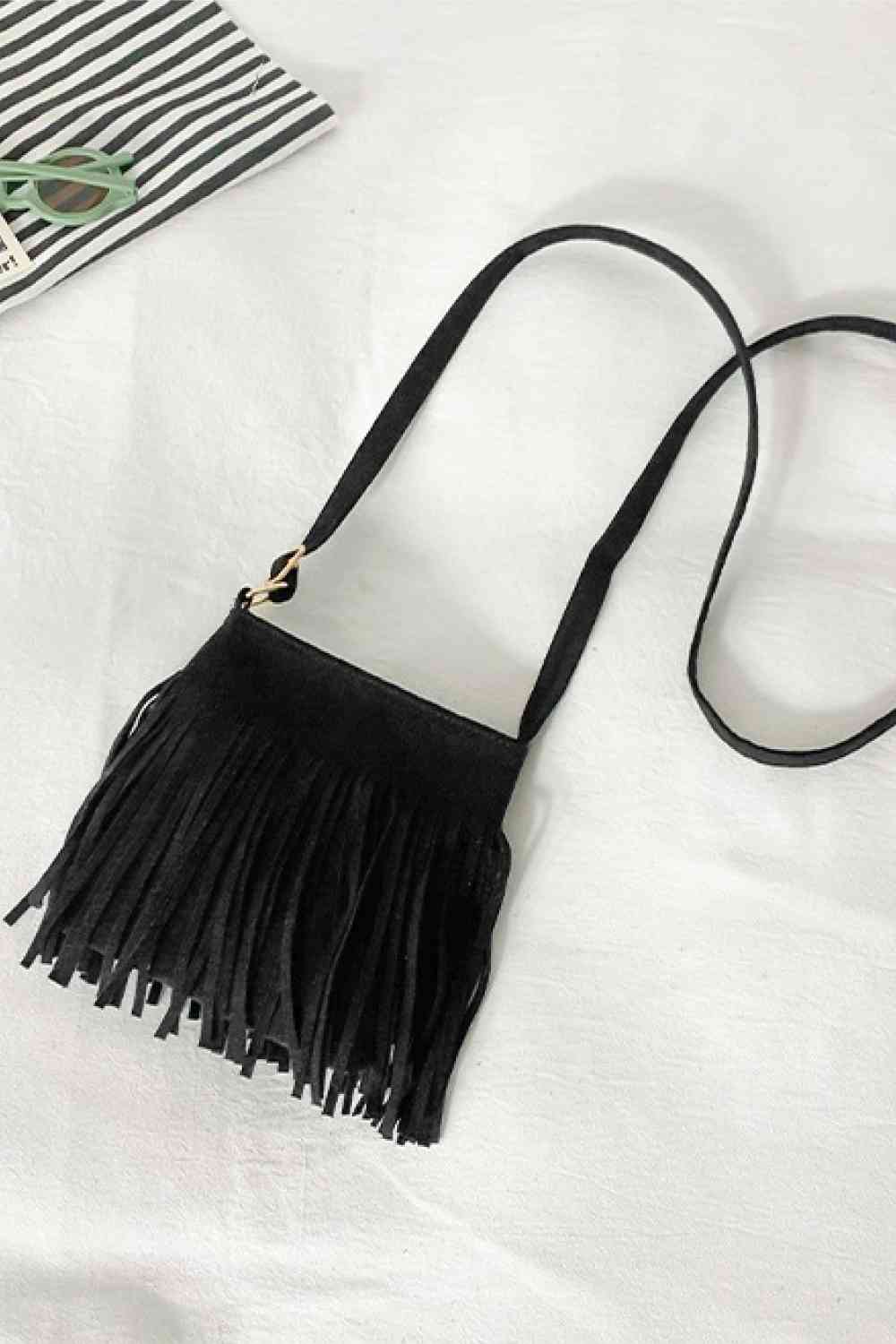 Chic Leopard Print PU Leather Crossbody Bag with Fringe