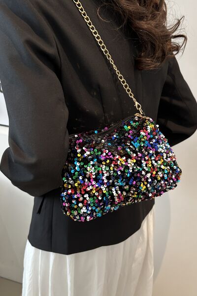 Chic Sequin Removable Strap Shoulder Bag for Glam Style