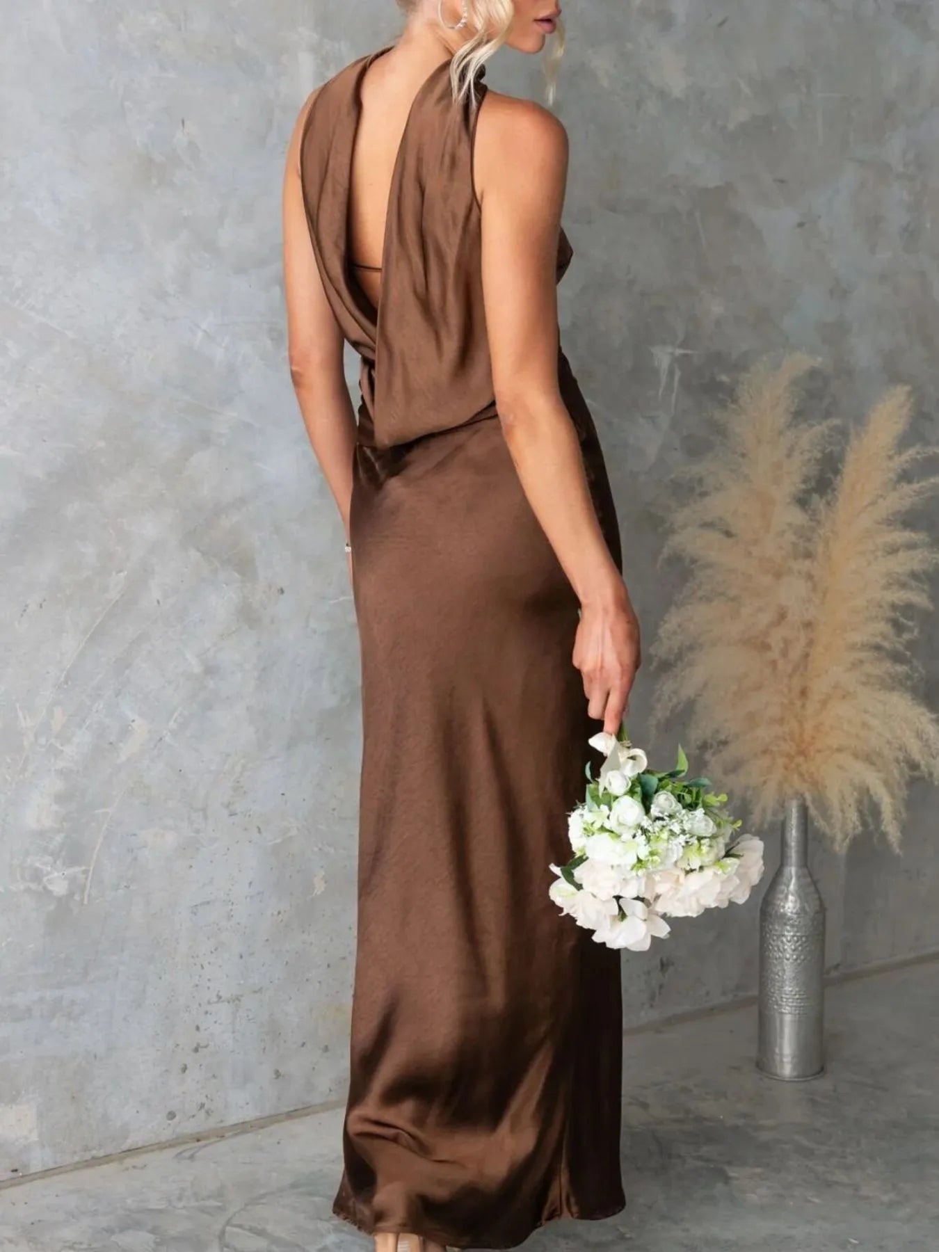 Satin Tube Maxi Dress