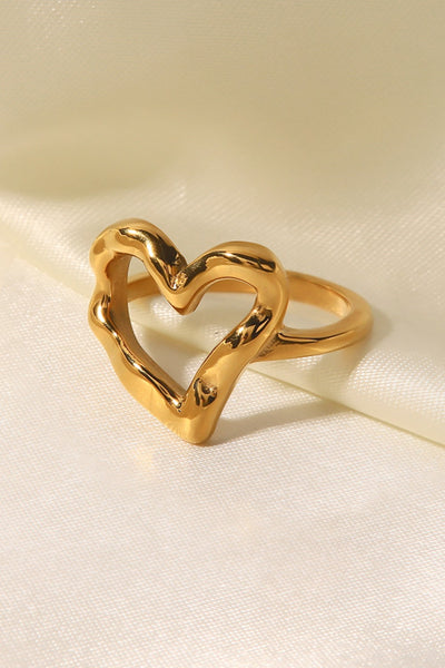 Elegant 18K Gold Plated Heart Ring - Stylish & Gift-Ready