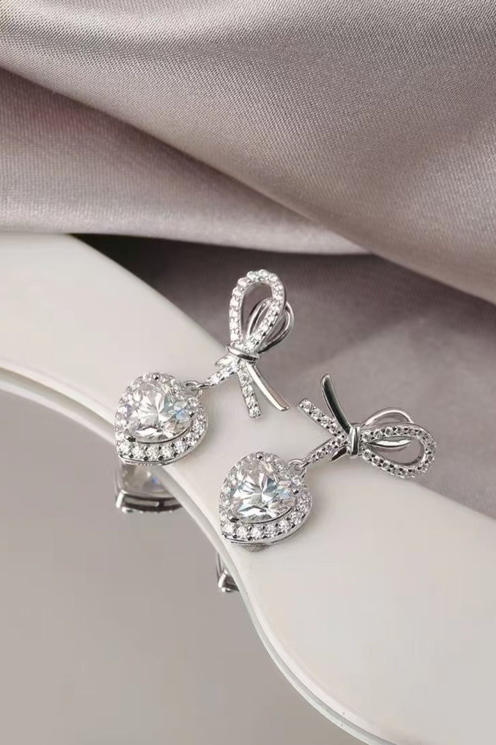 Elegant 2 Carat Moissanite Heart Earrings for Women