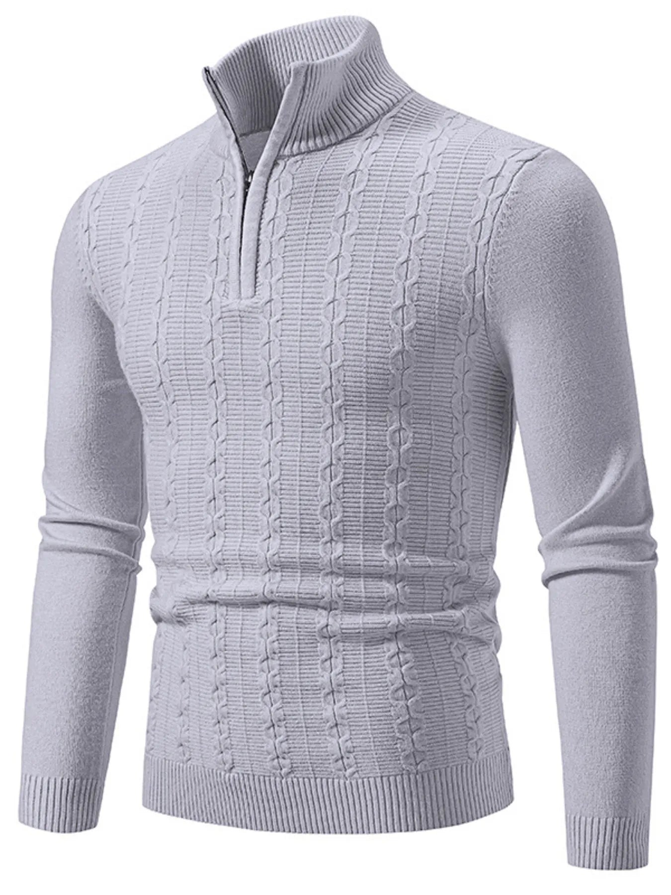 Men's Plus Size Texture Turtleneck Long Sleeve Sweater