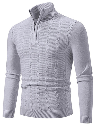 Men's Plus Size Texture Turtleneck Long Sleeve Sweater