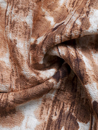 Ruffled V-Neck Balloon Sleeve Dress