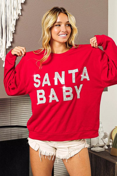 BiBi Santa Baby Lettering Christmas Sweatshirt